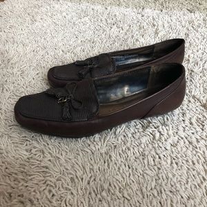 Etienne Aigner brown leather loafers. Some scuffs on heals & toes. EUC. 8.5M